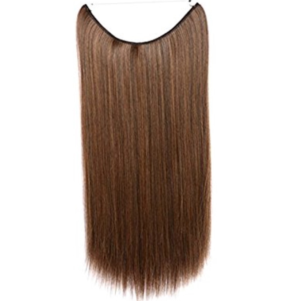 Dark Brown w/ Highlights 22” Halo Hair Extensions